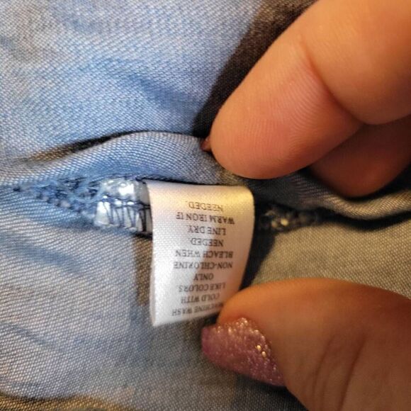 Given Kale Women's Lyocell Shirt Dress Blue Sleeveless Summer Fall Raw Size Smal - Picture 6 of 7